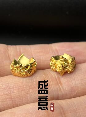 古法24K工艺黄金色925腰缠万贯卡环圆环隔片保色文玩手串配饰