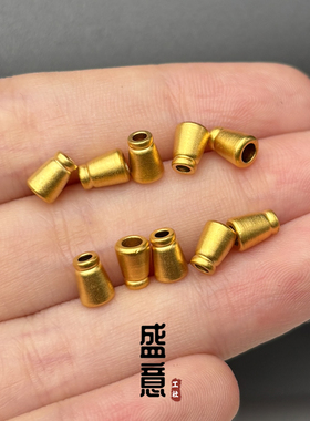 古法24K工艺黄金色弟子珠隔珠收尾尾缀文玩手串手持diy配饰配件
