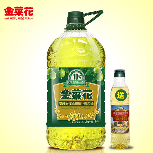 金菜花含10%特级初榨橄榄油菜籽食用调和油5L非转基因物理压榨-图0