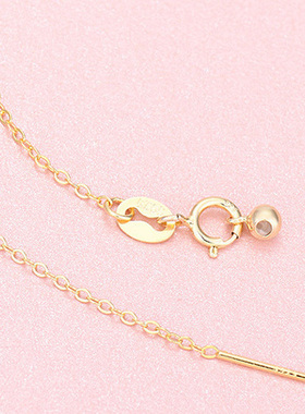 925纯银项链女穿珠金万能针式