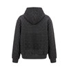 CATSSTAC gray striped wool plus velvet hooded cardigan sweatshirt for men, soft and skin-friendly, loose jacket