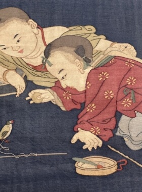 库存精品老缂丝 宫廷题材婴戏图 中式家居挂画真丝手作艺术品收藏