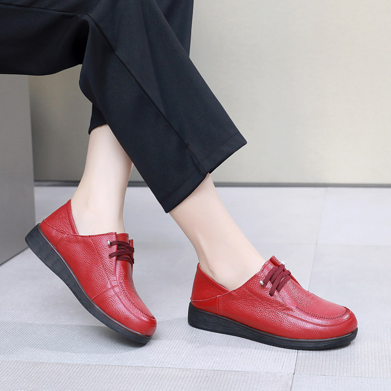 真皮妈妈鞋上海花牌女鞋深口牛皮软底透气中老年单鞋舒适小皮鞋,淘宝优惠券,粉丝福利购,淘宝优惠卷