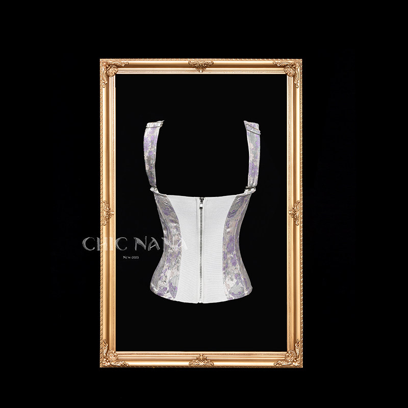 ChicNaNa「睡莲」提花蕾丝鱼骨胸衣外穿高级感修身显瘦抹胸上衣,淘宝优惠券,粉丝福利购,淘宝优惠卷