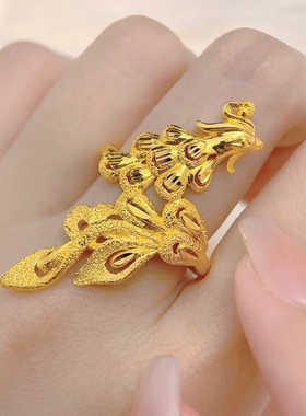 女仿真黄金戒指结婚三金戒指