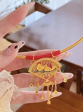 镀黄金色宫廷风婚嫁假三金项链