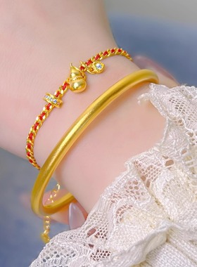 蛇年本命年红绳手链极细红色编织