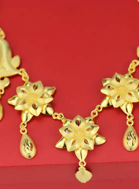 镀黄金饰品新娘结婚大气项链