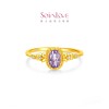 Chow Tai Fook SOINLOVE Lavender Purple Dream Pure Gold Crystal Ring VRV55