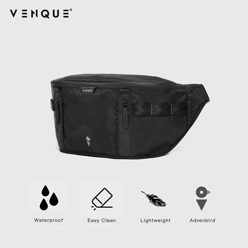 venque/范克新款男士斜挎包户外旅行大容量胸包休闲通勤背包机能 - 图3