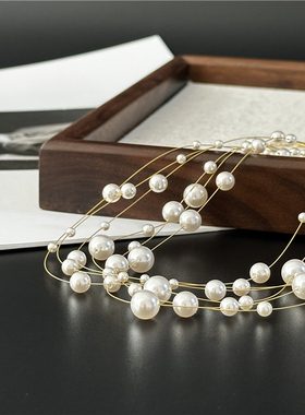 【羊家】一眼沦陷！满天星珍珠项链 锁骨链~女