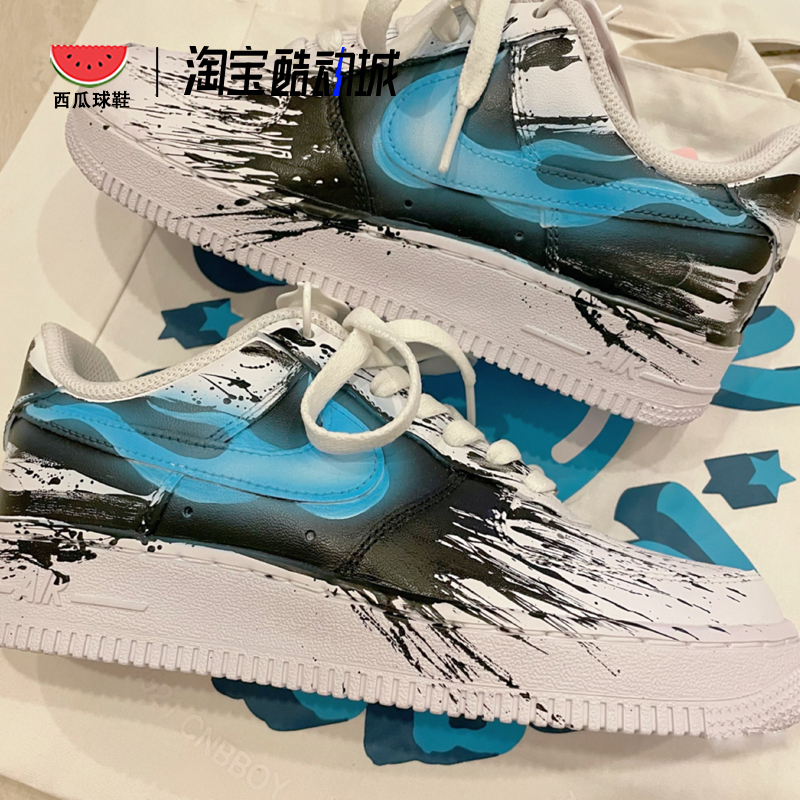 西瓜球鞋定制 Nike Air Force 1 Low 超级英雄毒液低帮男女板鞋 - 图0