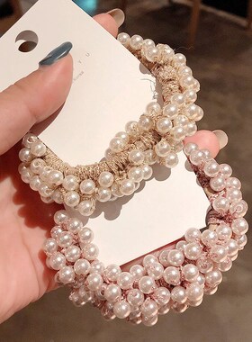 皮筋珍珠头绳爱心韩版手链发圈