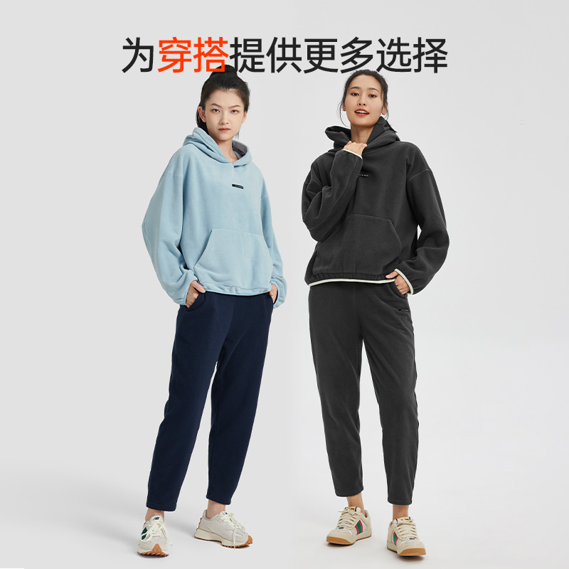SKYHAND登山裤女秋小个子恒温保暖防风直筒裤户外徒步抓绒运动裤