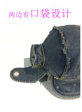 美式怀旧蓝牛仔秋冬帽子