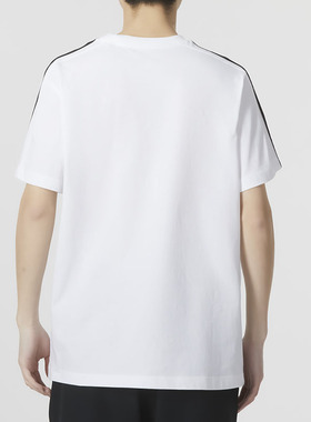 阿迪达斯三条纹运动短袖男装女装2024夏季新款运动短袖纯棉T恤衫