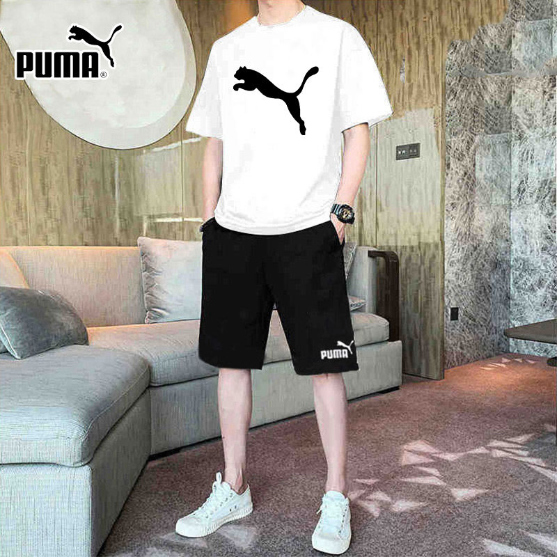 Puma彪马男士运动套装2026春季跑步休闲情侣t恤两件套短袖短裤男,淘宝优惠券,粉丝福利购,淘宝优惠卷