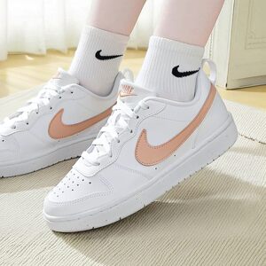 NIKE耐克大童鞋COURT酷菠萝潮流休闲板鞋低帮运动板鞋时尚小白鞋