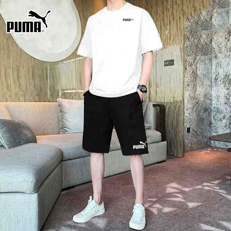 Puma彪马男士运动套装2026春季跑步休闲情侣t恤两件套短袖短裤男,淘宝优惠券,粉丝福利购,淘宝优惠卷