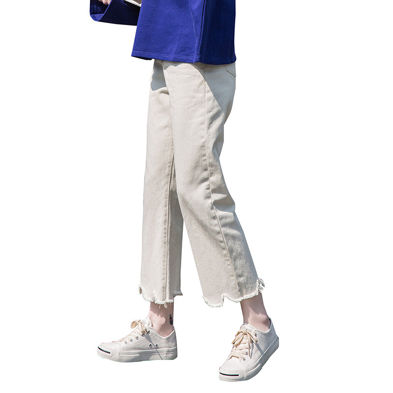 八分小个子150黑色女宽松牛仔裤 随晨牛仔裤