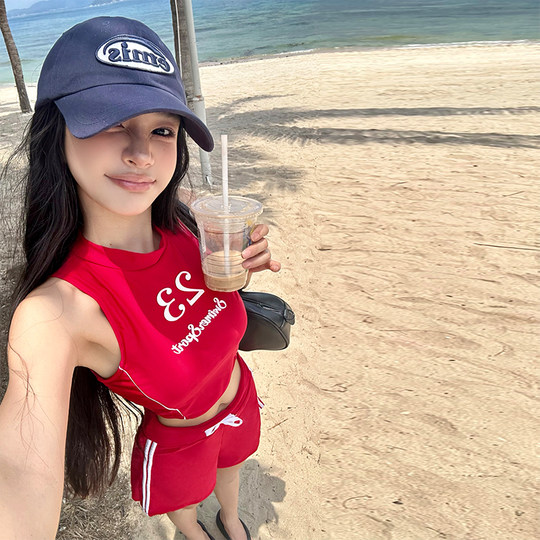 2025 New Split Swimsuit Hot Girl Conservative Surf Wear