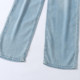 Lyocell denim ກາງເກງຂາກວ້າງ, ພາກຮຽນ spring ແລະ summer ຮູບແບບໃຫມ່ຂອງແມ່ຍິງທີ່ມີປຸ່ມ zipper ແອວສູງ, ຂາແຄບຊື່, trousers 33311