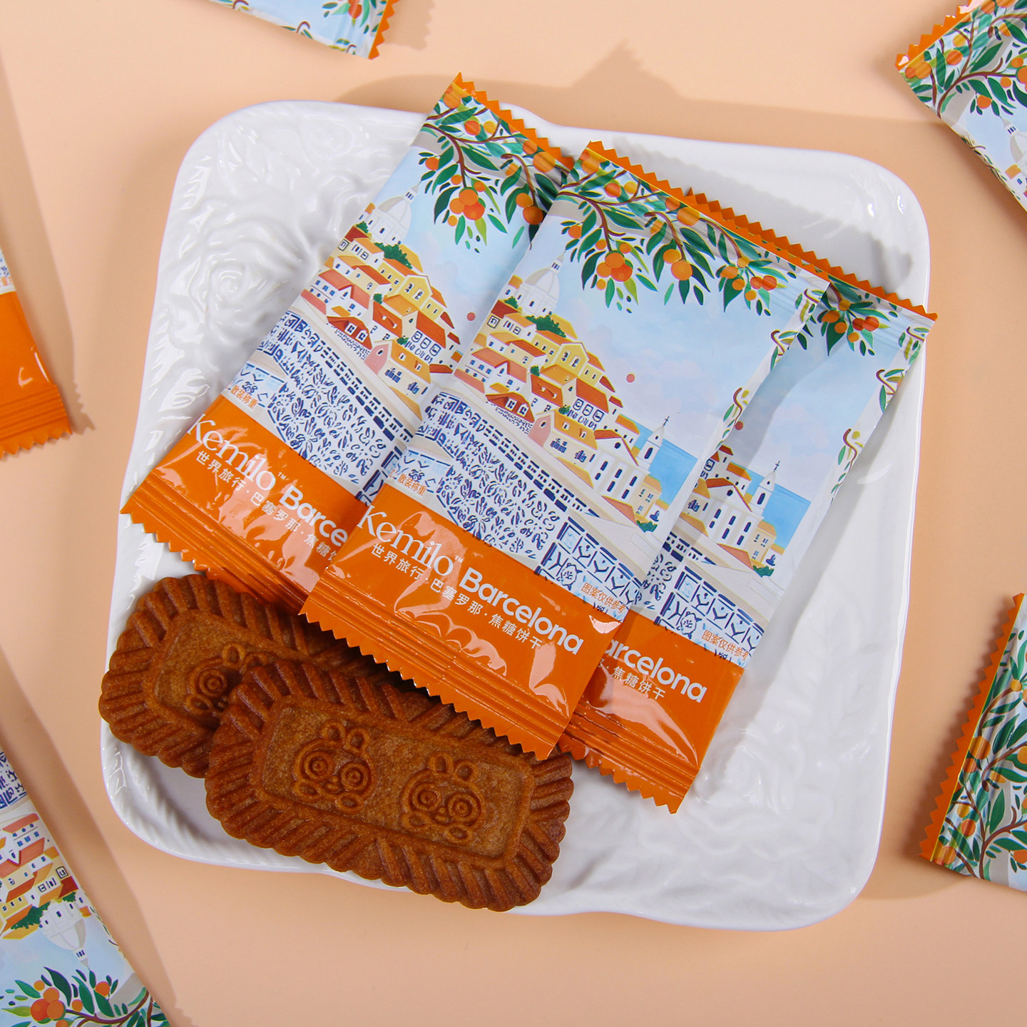 羽田铭菓世界旅行巴赛罗那焦糖饼干薄酥脆结婚喜糖果喜饼干小零食,淘宝优惠券,粉丝福利购,淘宝优惠卷