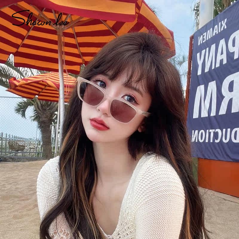 Shawnlee2026新款奶茶色墨镜女高级感小脸方形窄框太阳镜防紫外线