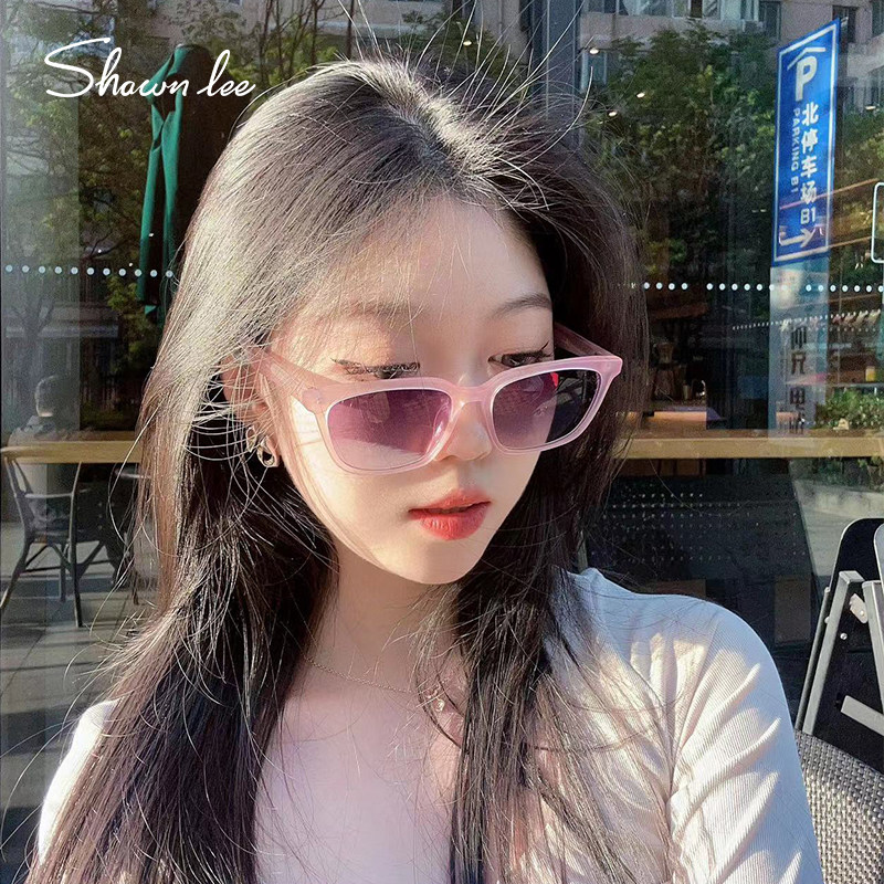Shawnlee2026新款奶茶色墨镜女高级感小脸方形窄框太阳镜防紫外线