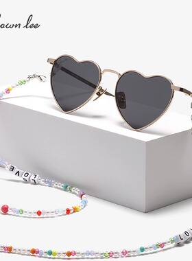 Shawnlee王心凌同款眼镜链LOVE个性心形墨镜女防晒太阳眼镜遮阳镜
