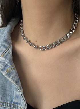 2021年新款潮ins嘻哈钛钢锁骨链