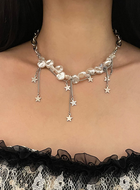 小众设计珍珠星星流苏轻奢项链女