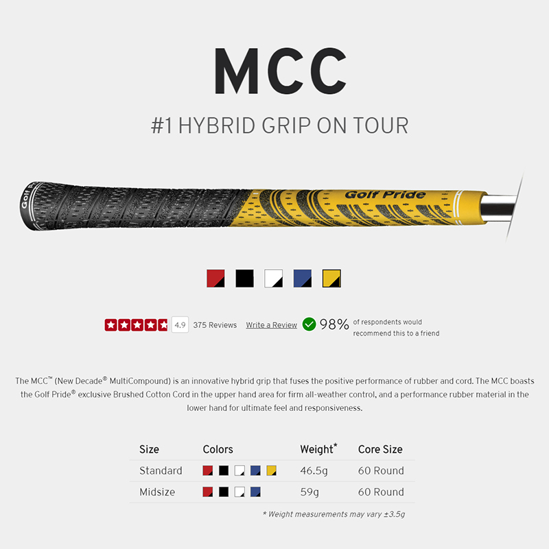 高尔夫握把正品铁杆木杆握把MCC巡回赛1号木杆职业选手通用握把 - 图0