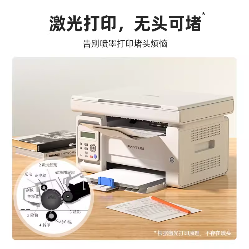 奔图m6202w青春版黑白激光打印机手机无线学生家用小型办公一体机 - 图1