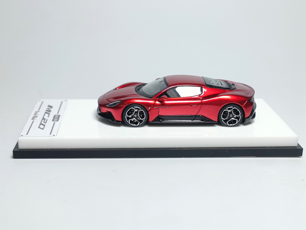 Scalemini 1:64 玛莎拉蒂 MC20 金属红 树脂仿真汽车模型 - 图0