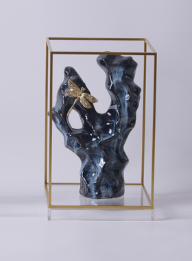 新中式风陶瓷储物罐透明软装饰品