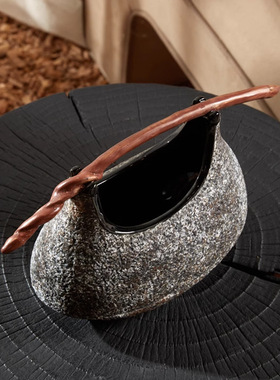 新中式提篮花瓶花器装饰品摆件