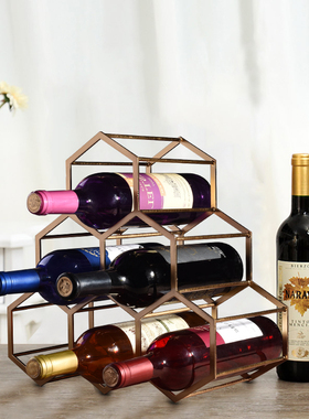 简约现代风金属红酒架软装饰品