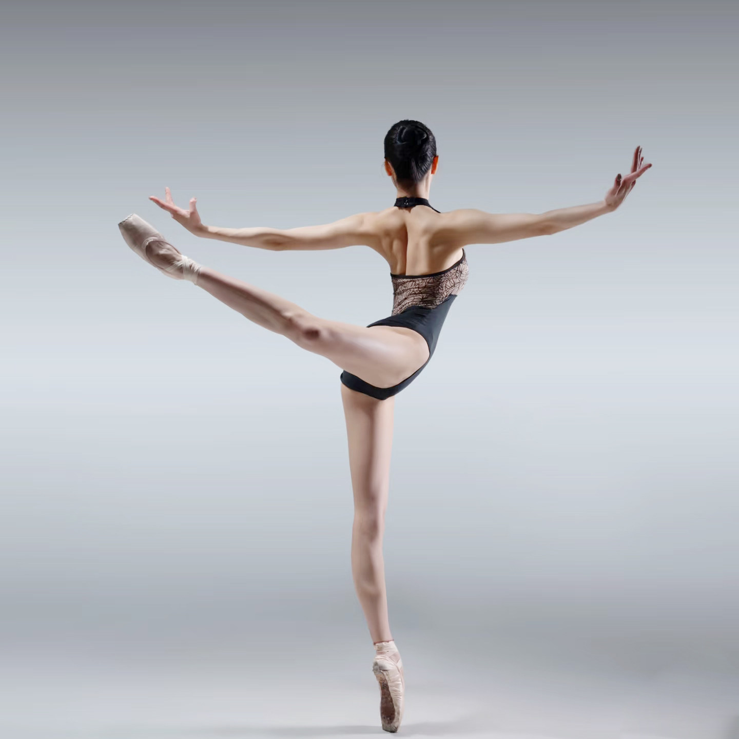 黑色挂脖芭蕾舞服女蕾丝拼接露背练功服短裙舞蹈形体服高跨体服,淘宝优惠券,粉丝福利购,淘宝优惠卷