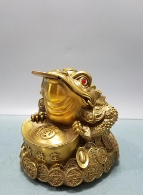 纯铜元宝三足金蟾客厅办公室摆件