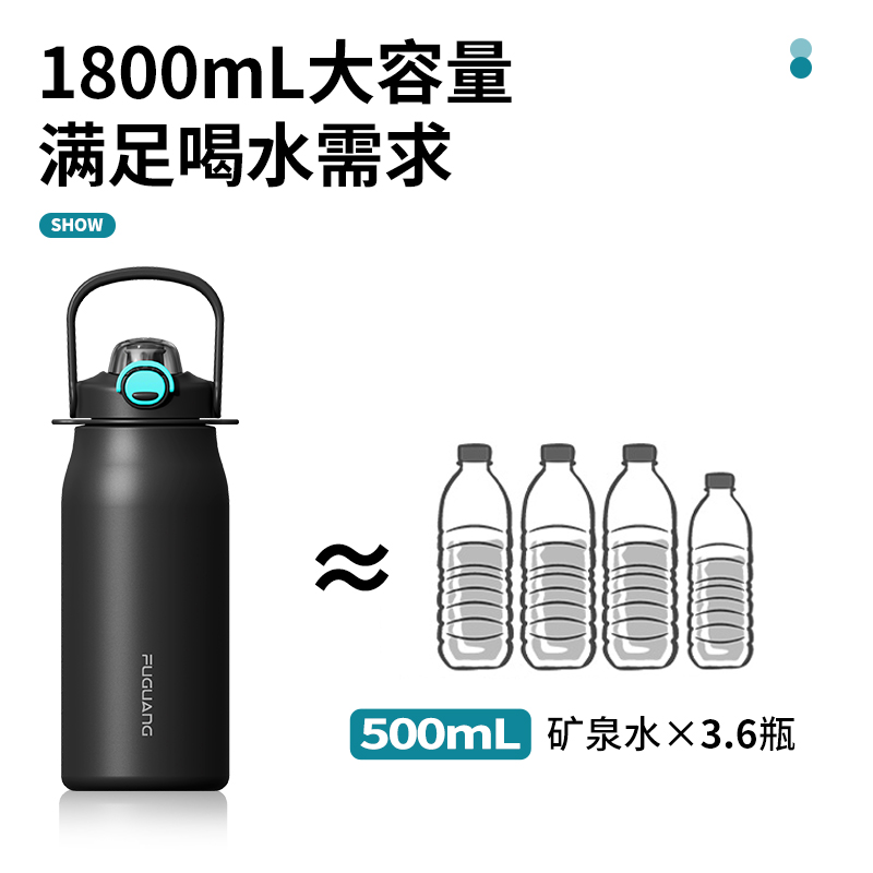 富光保温杯大容量女生高颜值316L不锈钢水杯吸管杯男运动保温水壶 - 图3