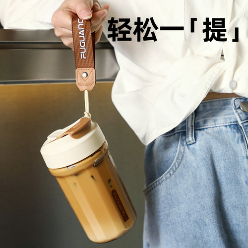 富光水杯女生高颜值吸管咖啡杯夏天tritan耐高温防摔便携塑料杯子 - 图2