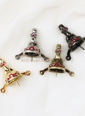 新款珍珠异形巴洛克手工DIY材料造型饰品配件新年财神帽吊坠空托