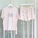 Японские милые легкие и тонкие шорты, штаны, пижама, комплект, короткий рукав