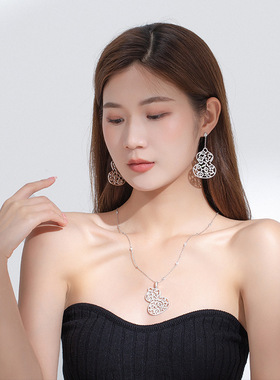 项链高级感S925银镂空葫芦毛衣链