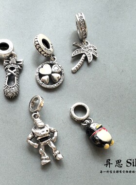 韩国 S925纯银小吊坠 多款复古个性 小天使贝壳花丘比特爱心合辑