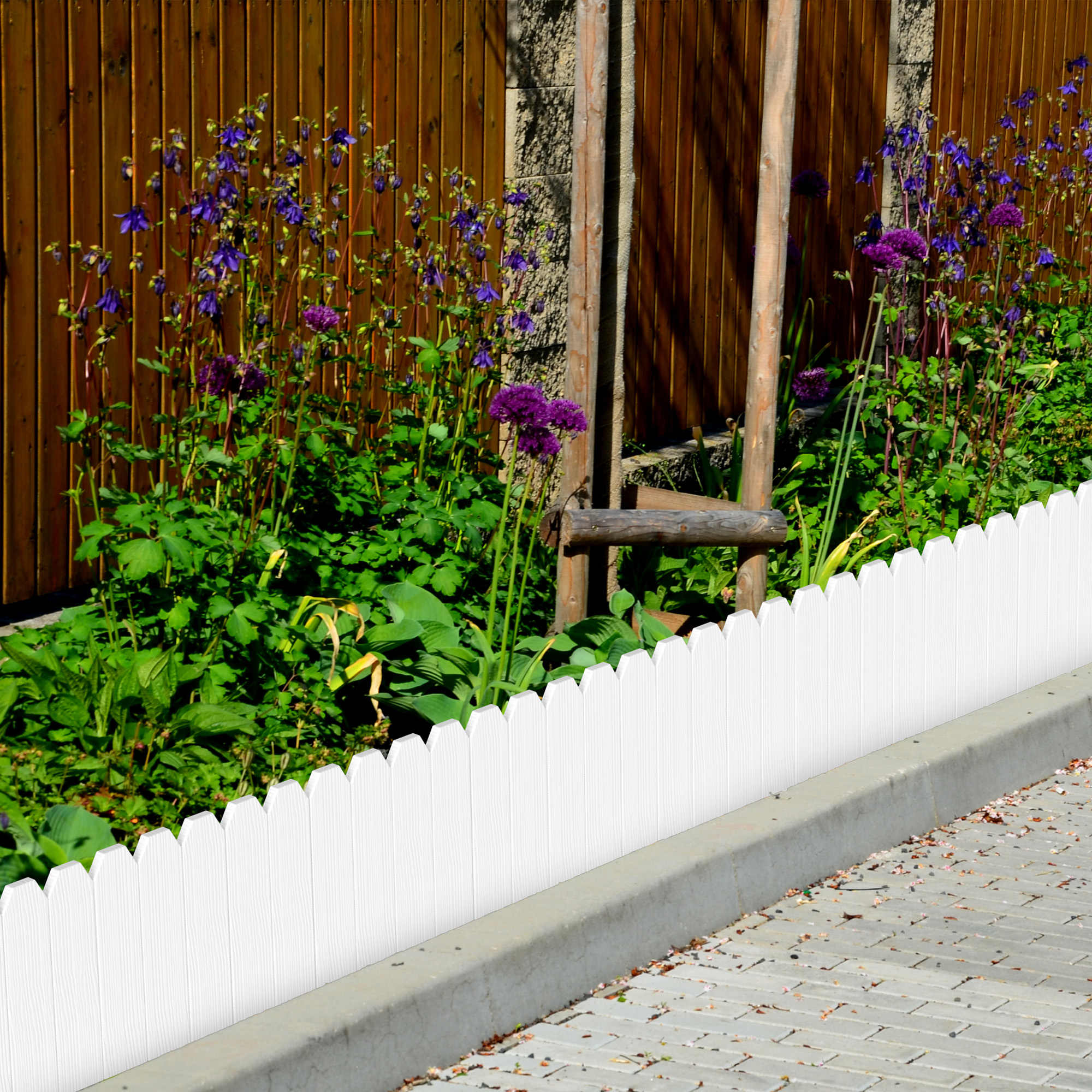 塑木插地栅栏户外阳台花栏栅围栏小型低矮篱笆花园防腐木菜园装饰 - 图2