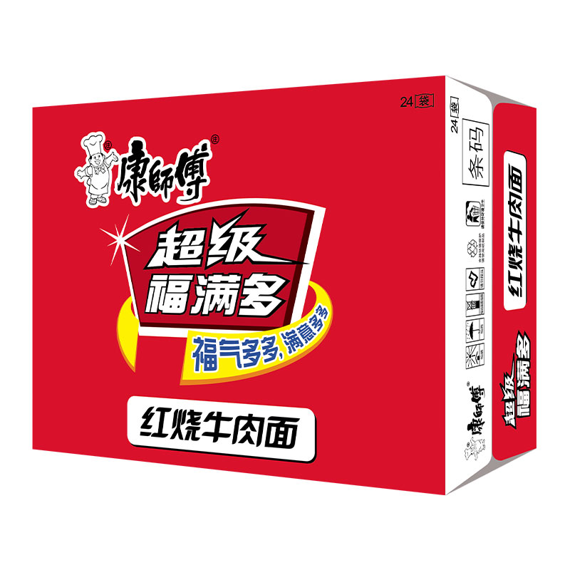 康师傅方便面超级福满多红烧牛肉面泡面整箱速食夜宵宿舍晚上解饿 - 图0