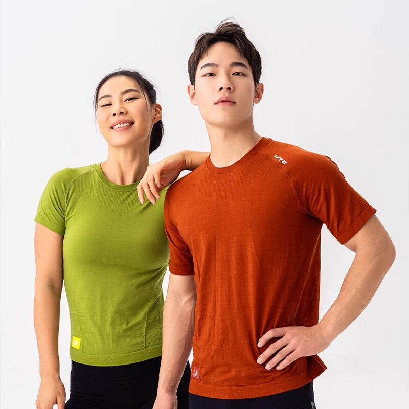 UTO悠途美利奴羊毛速干短袖男款运动T恤女马拉松越野登山跑步上衣