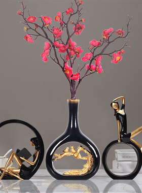 现代简约看书女孩创意轻奢装饰品小摆件客厅玄关酒柜桌面家居饰品